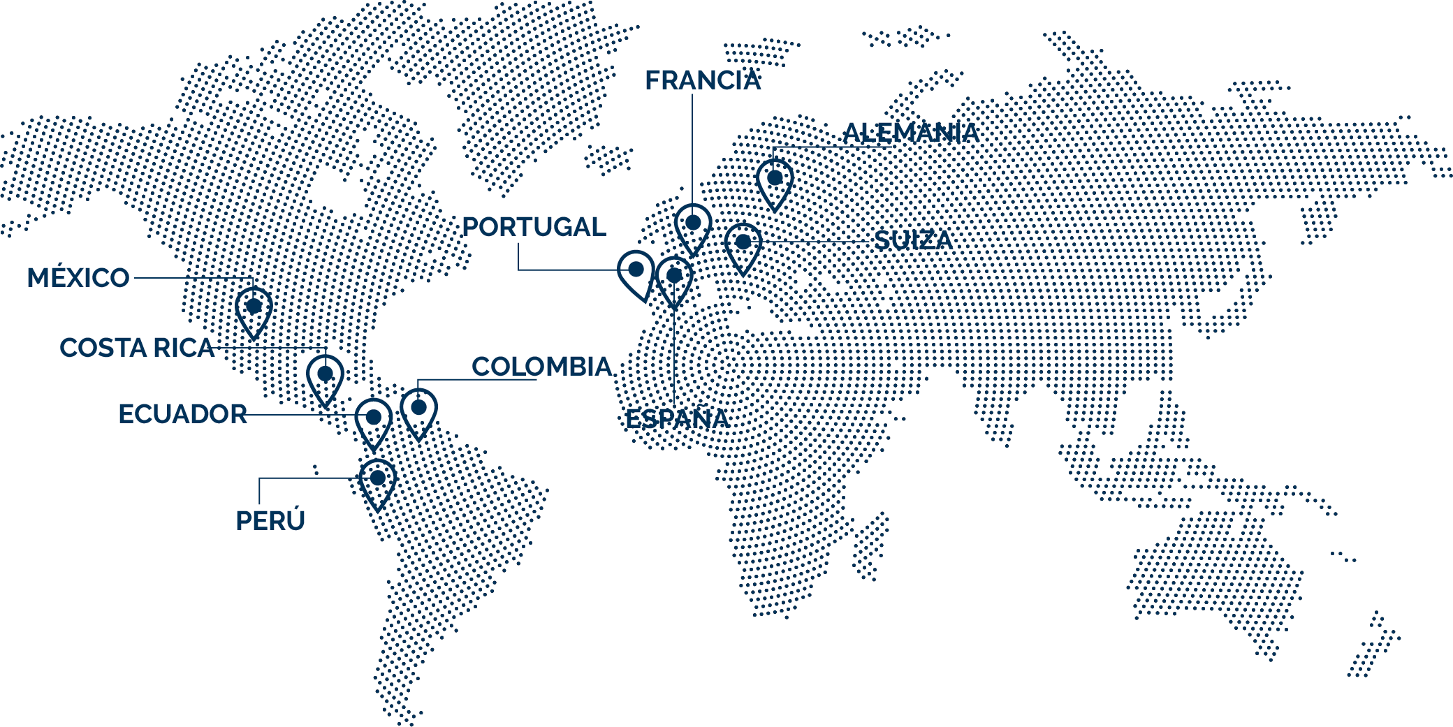 mapa-resinas Mapa de Resinas Termoplásticas en los países que distribuye